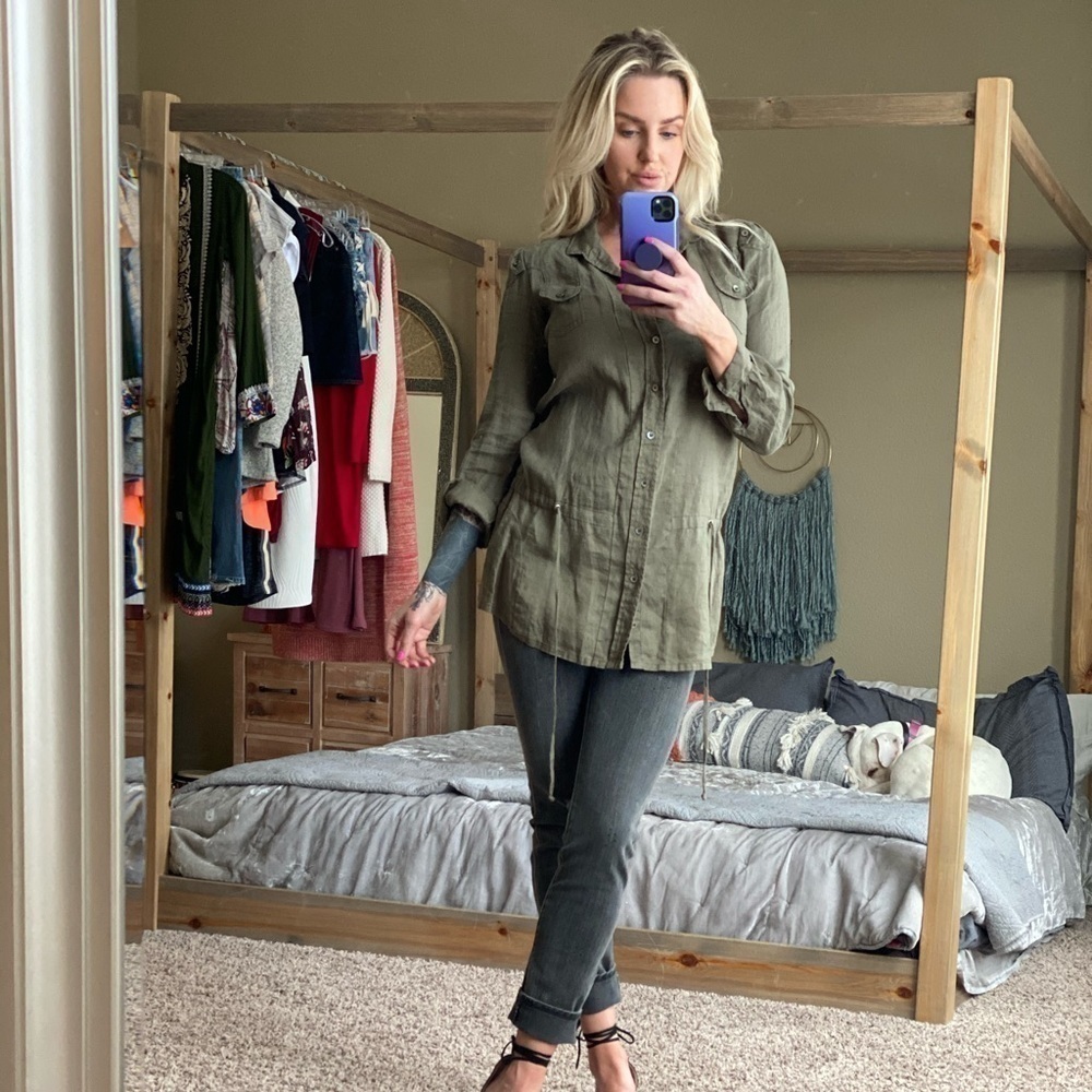 Acrobat/ Belted Linen Button down belted Tunic - Picture 7 of 7